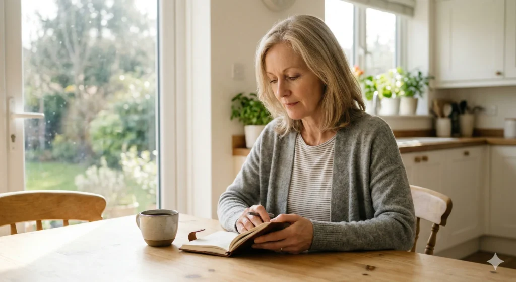 Woman over 50 practising intermittent fasting supporting mitochondrial health weight loss and blood sugar control